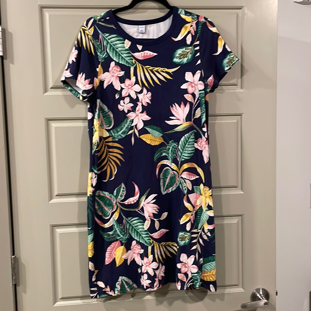 Old Navy Floral Jersey Knot Mini Dress